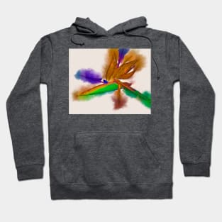 Bird Of Paradise In Abstract Watercolor Hoodie